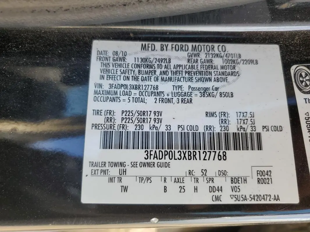 2011 FORD FUSION HYBRID  