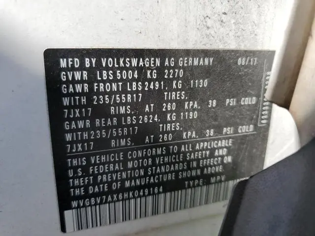 2017 VOLKSWAGEN TIGUAN S  