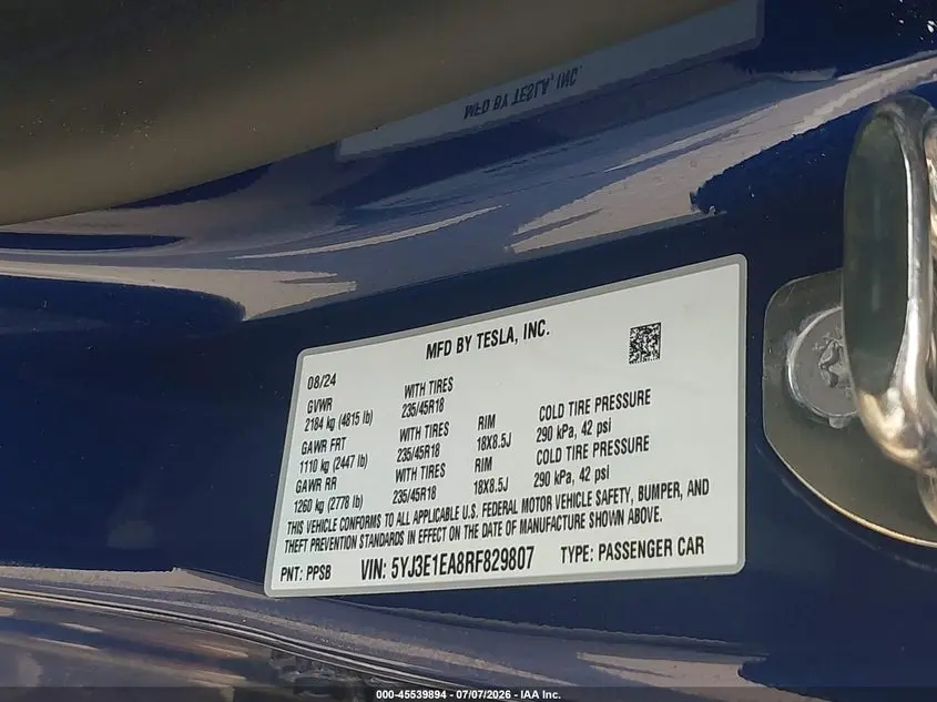 2024 TESLA MODEL 3  