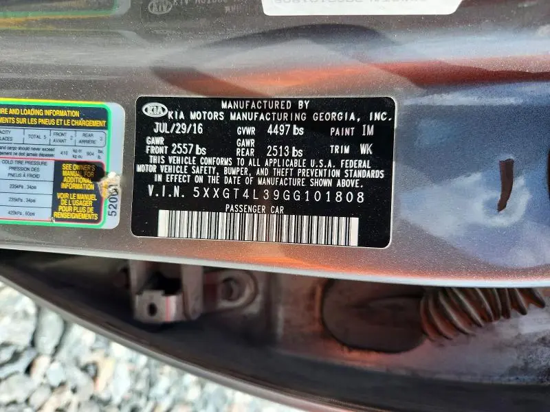 2016 KIA OPTIMA LX  