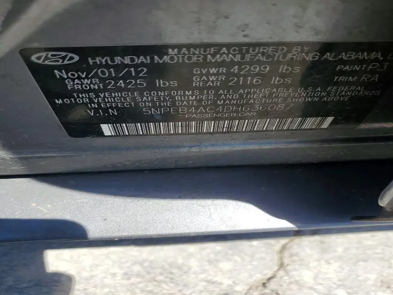 2013 HYUNDAI SONATA GLS  