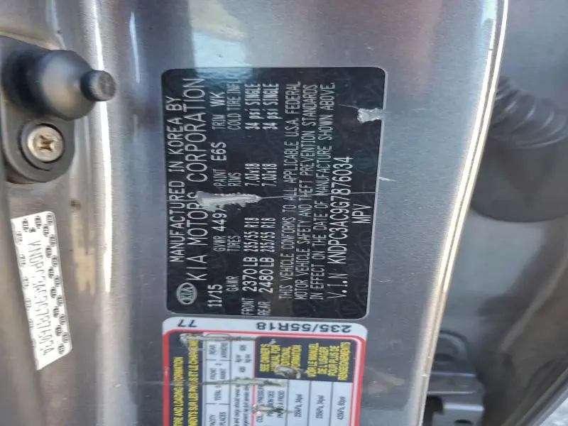 2016 KIA SPORTAGE EX  