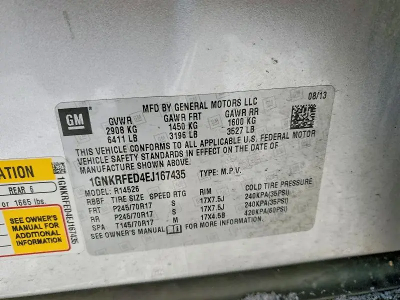 2014 CHEVROLET TRAVERSE LS  