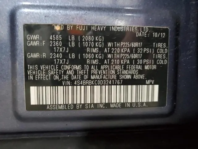 2013 SUBARU OUTBACK 2.5I LIMITED  