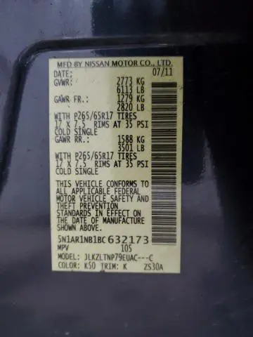 2011 NISSAN PATHFINDER S  