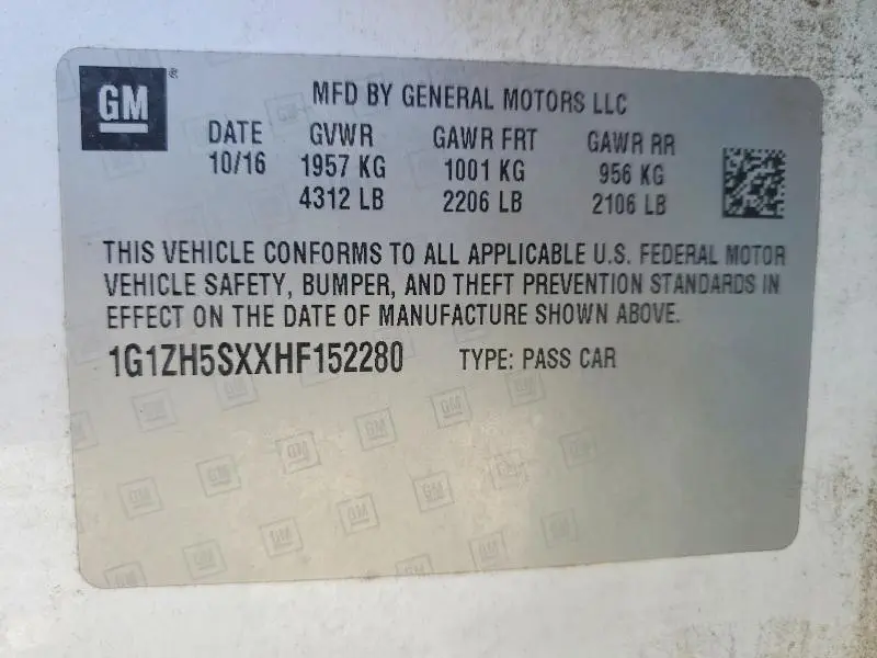 2017 CHEVROLET MALIBU PREMIER  