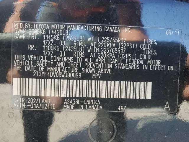 2011 TOYOTA RAV4 LIMITED  