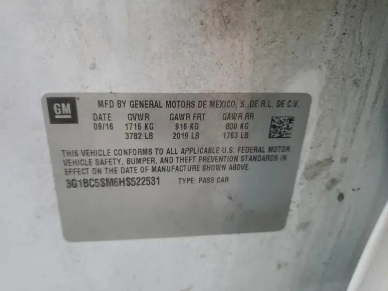 2017 CHEVROLET CRUZE LS  