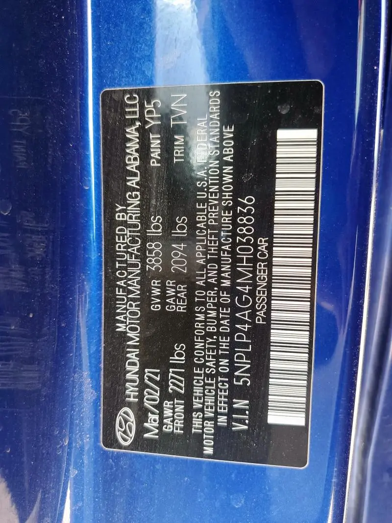 2021 HYUNDAI ELANTRA LIMITED  