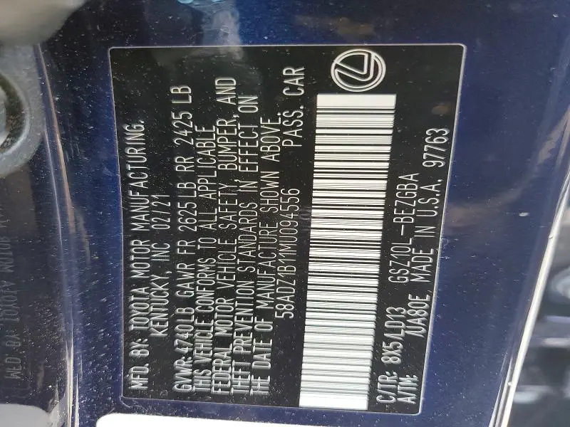 2021 LEXUS ES 350 BASE  