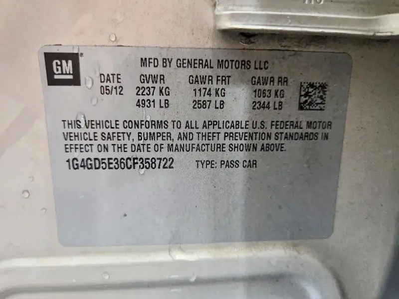 2012 BUICK LACROSSE PREMIUM  