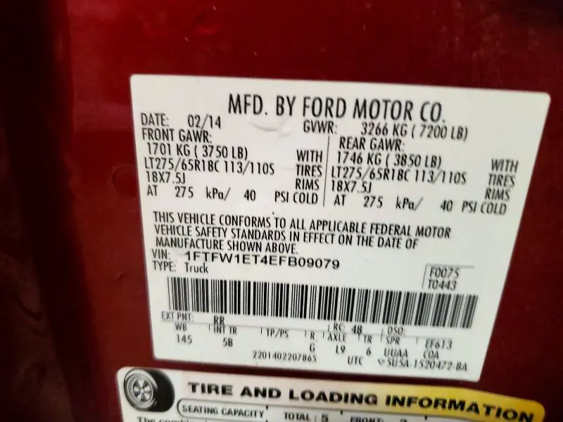 2014 FORD F150 SUPERCREW  