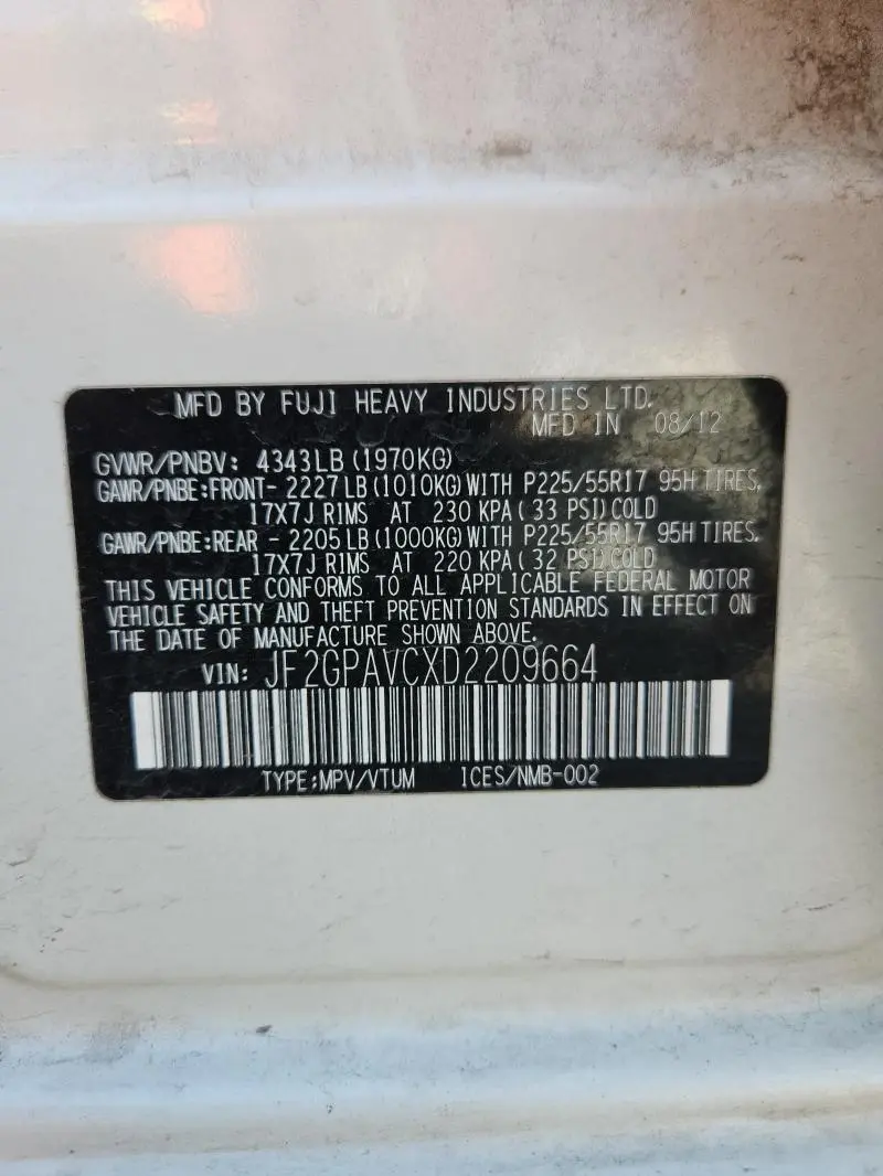 2013 SUBARU XV CROSSTREK 2.0 PREMIUM  