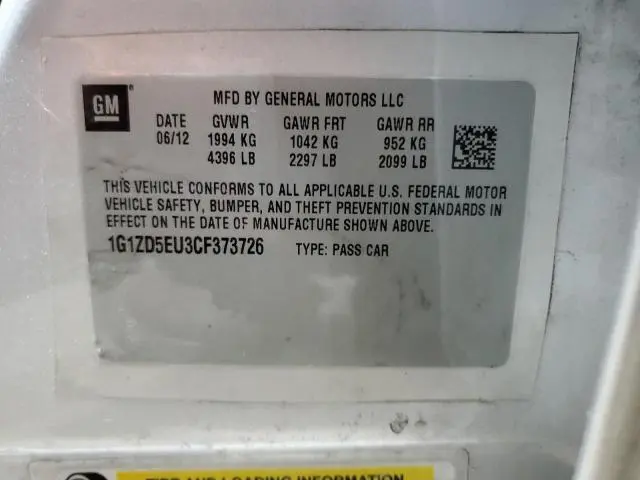 2012 CHEVROLET MALIBU 2LT  