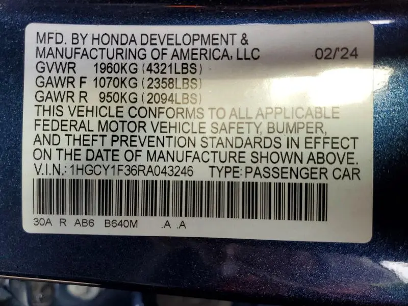 2024 HONDA ACCORD EX  