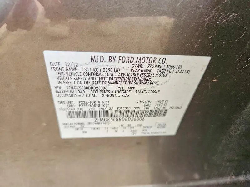 2013 FORD FLEX SEL  