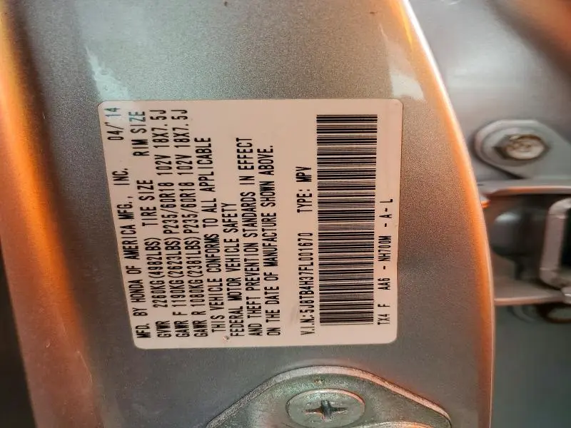 2015 ACURA RDX   