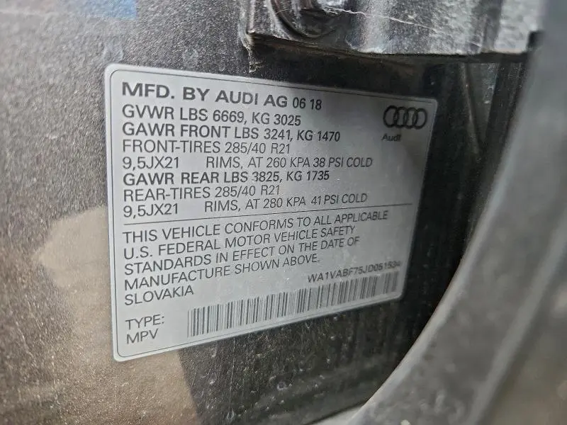 2018 AUDI Q7 PRESTIGE  