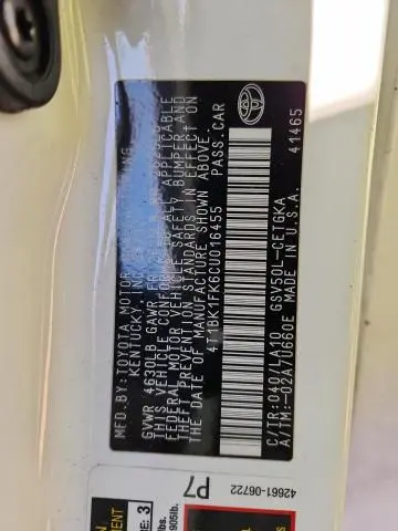 2012 TOYOTA CAMRY SE  