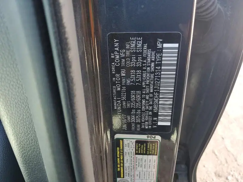 2018 HYUNDAI SANTA FE SE  