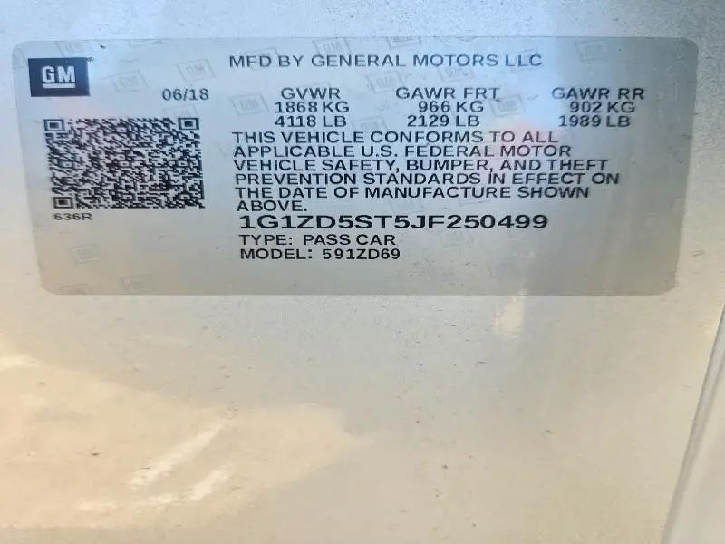 2018 CHEVROLET MALIBU LT  