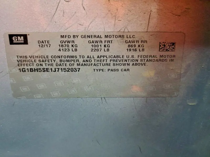 2018 CHEVROLET CRUZE LT  