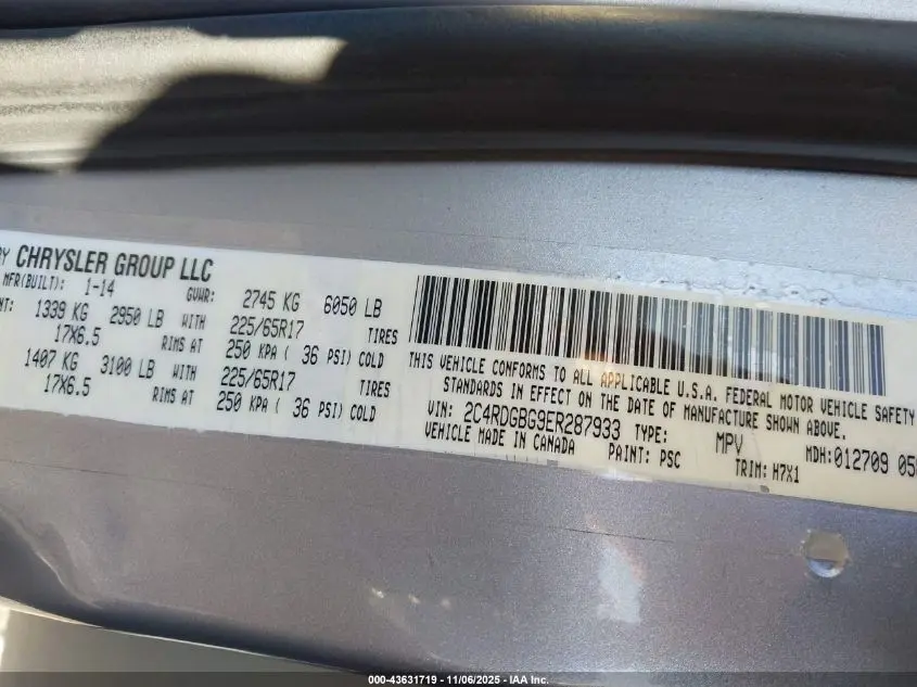 2014 DODGE GRAND CARAVAN SE