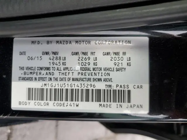 2016 MAZDA 6 SPORT  