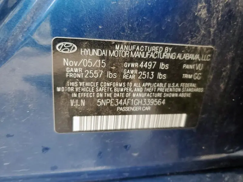 2016 HYUNDAI SONATA SPORT  