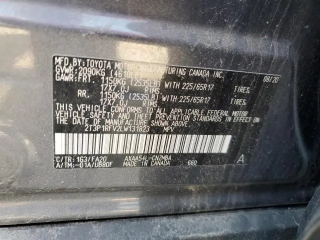 2020 TOYOTA RAV4 XLE  