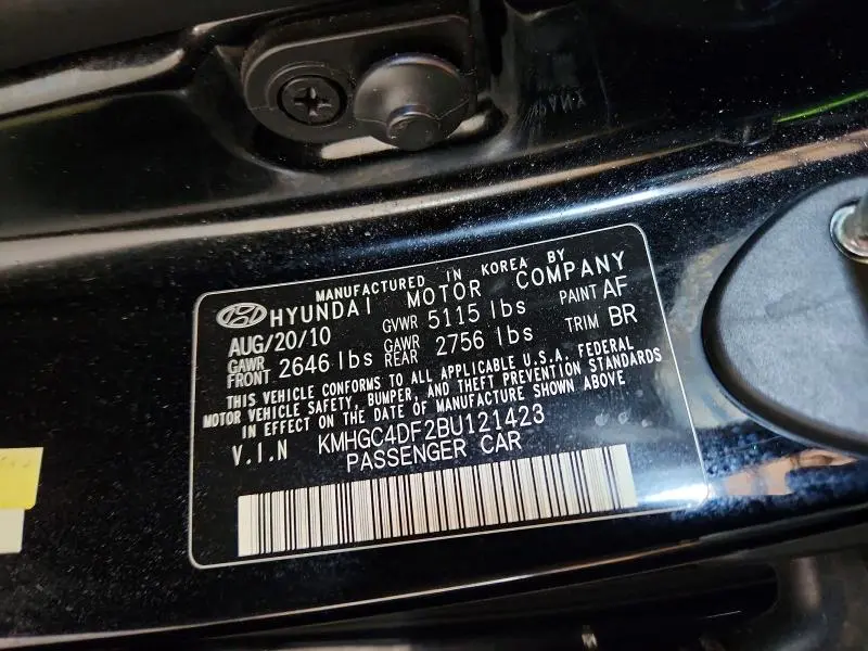 2011 HYUNDAI GENESIS 4.6L  