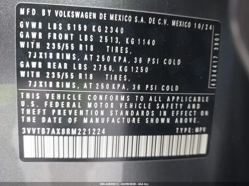 2024 VOLKSWAGEN TIGUAN 2.0T WOLFSBURG EDITION
