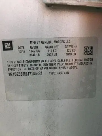 2018 CHEVROLET CRUZE LT  