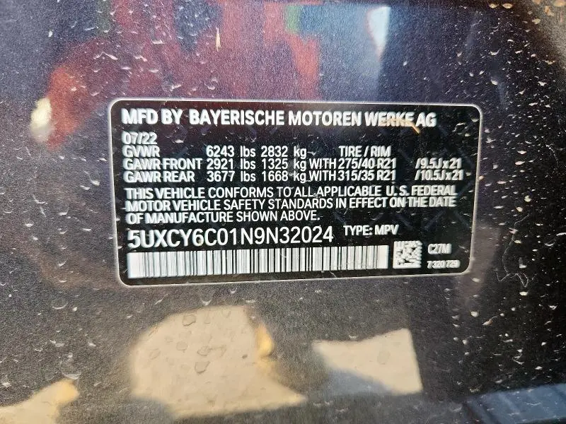 2022 BMW X6 XDRIVE40I  