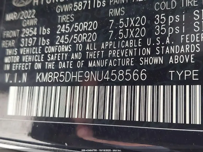 2022 HYUNDAI PALISADE LIMITED