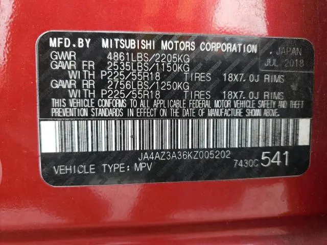 2019 MITSUBISHI OUTLANDER SE