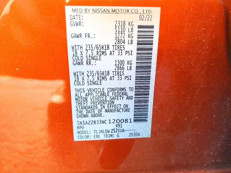 2022 NISSAN MURANO SV  