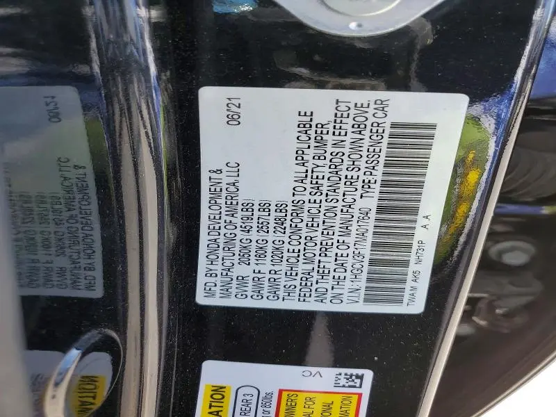 2021 HONDA ACCORD HYBRID  