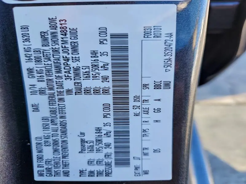 2015 FORD FIESTA TITANIUM  