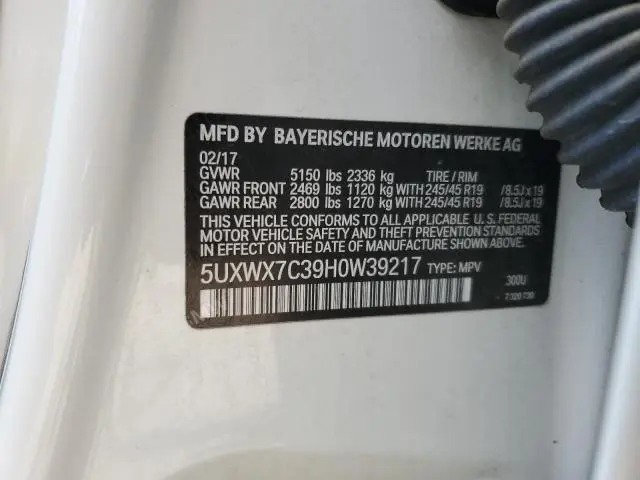 2017 BMW X3 XDRIVE35I  