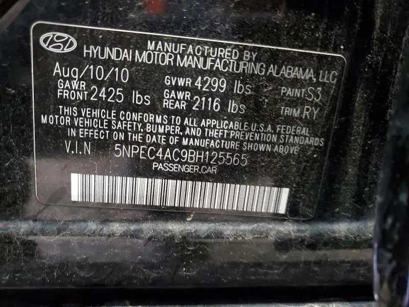 2011 HYUNDAI SONATA LIMITED  