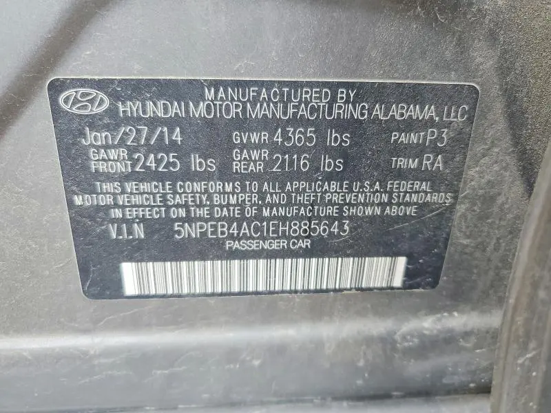 2014 HYUNDAI SONATA GLS  