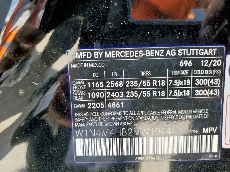 2021 MERCEDES-BENZ GLB 250 4MATIC  