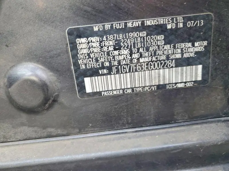 2014 SUBARU IMPREZA WRX  