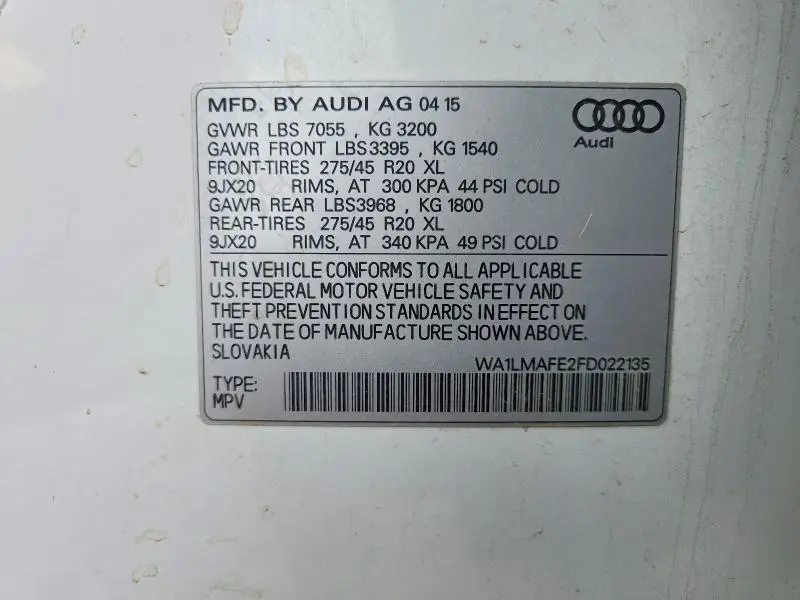 2015 AUDI Q7 TDI PREMIUM PLUS  