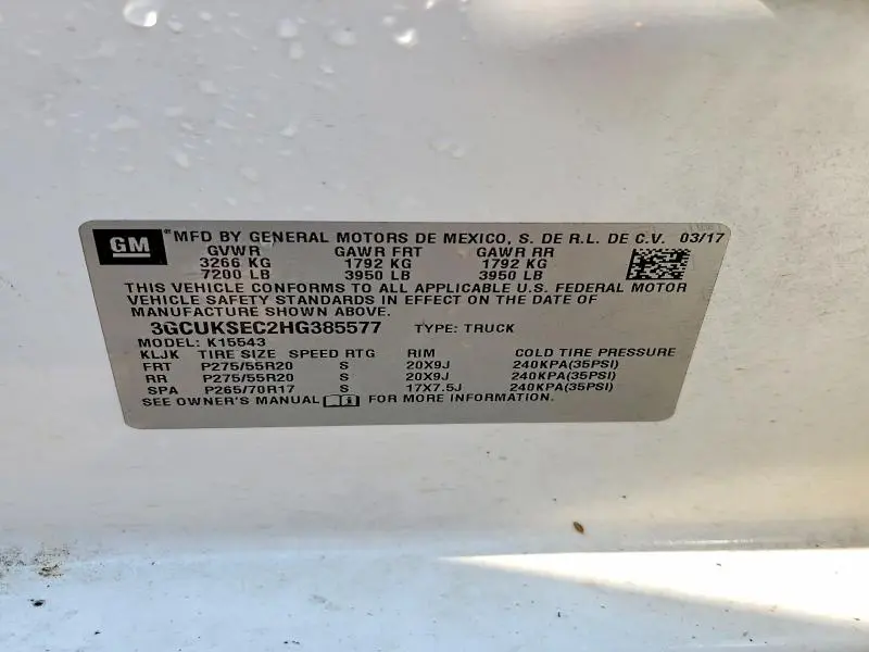 2017 CHEVROLET SILVERADO K1500 LTZ  