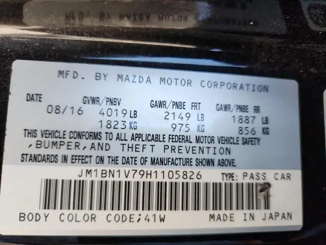 2017 MAZDA 3 TOURING  