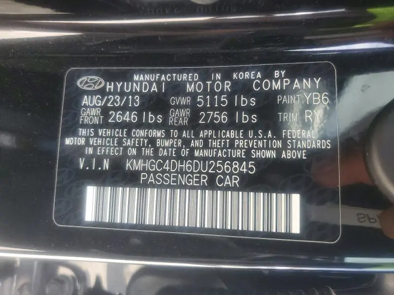 2013 HYUNDAI GENESIS 5.0L  