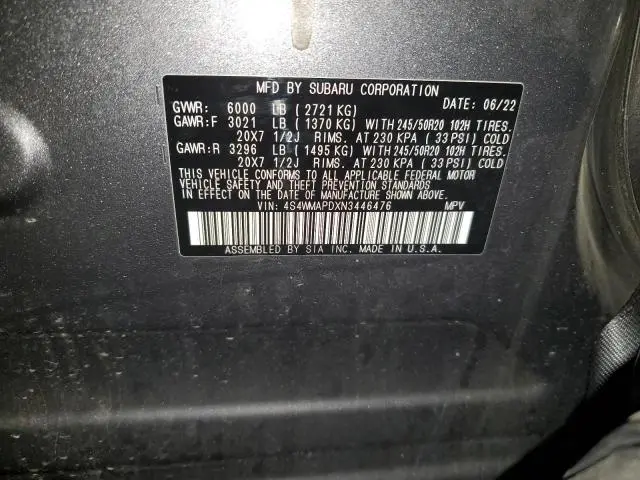 2022 SUBARU ASCENT LIMITED  