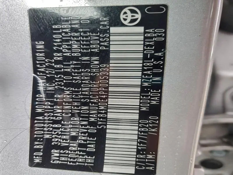 2023 TOYOTA COROLLA LE  